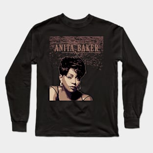 Anita baker // Brown Vintage Long Sleeve T-Shirt